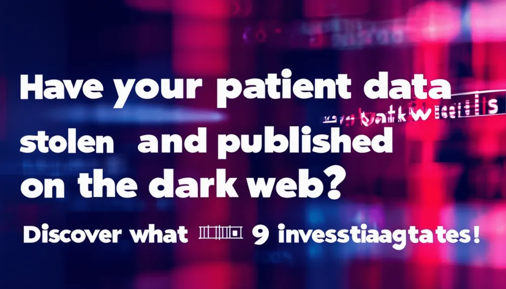 découvrez si vos données de patient ont été volées et publiées sur le dark web avec ce que 9 investigates a confirmé. protégez votre confidentialité dès maintenant.