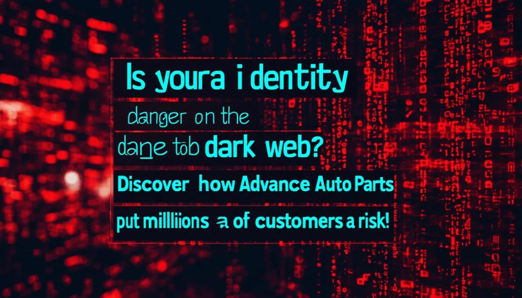 découvrez comment advance auto parts a mis en péril les données de millions de clients et comment votre identité peut être en danger sur le dark web !